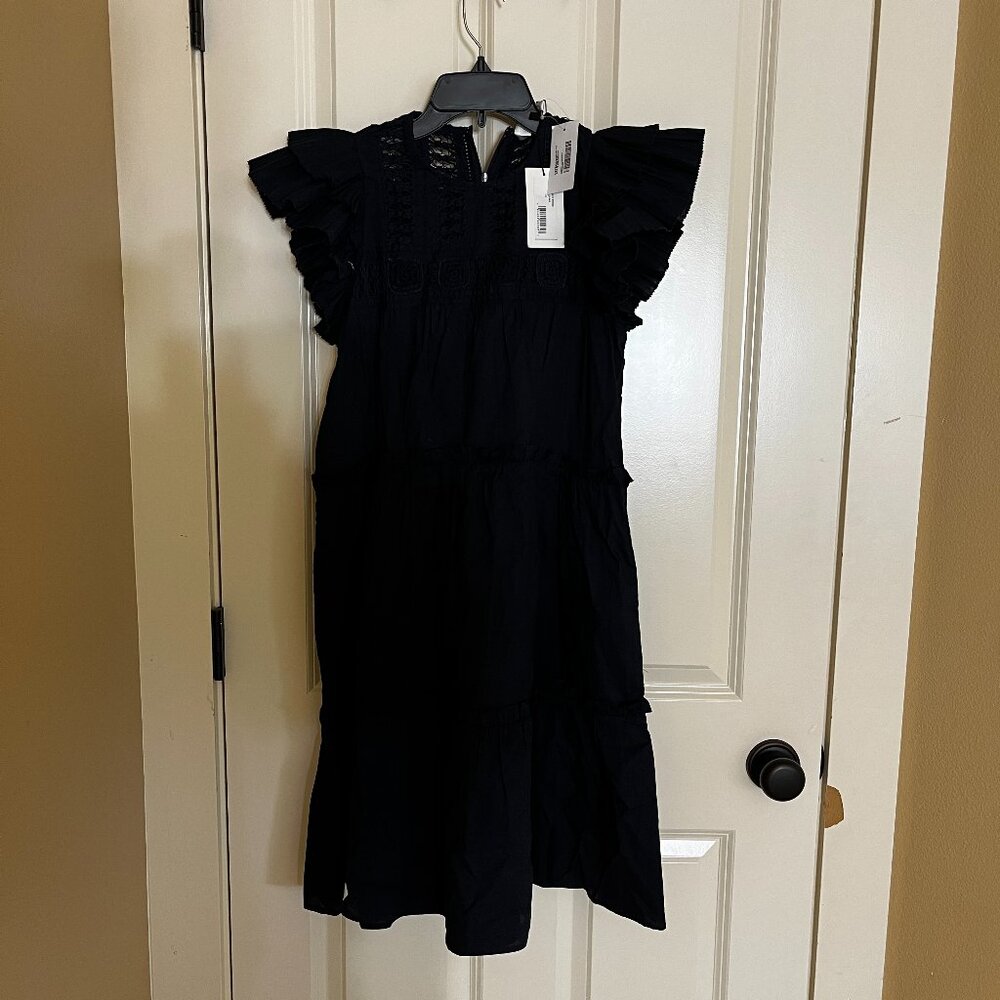 New With Tag SEA NY Thora Thread Pull Tunic Dress Navy Size 0